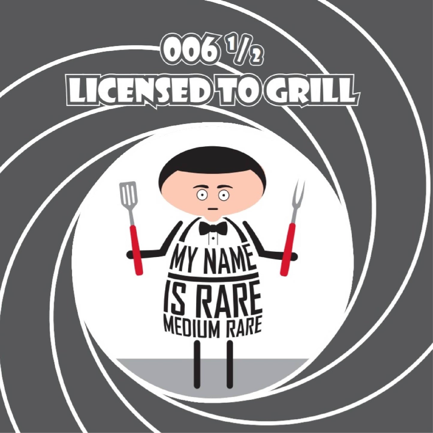 Never mind 007 Licensed to Kill - it's all about 006 and a half, Licensed to Grill. The perfect choice for James Bond fans and those who love to barbecue, this card is ideal for birthdays, Father's Day or just for laughs on any occasion!