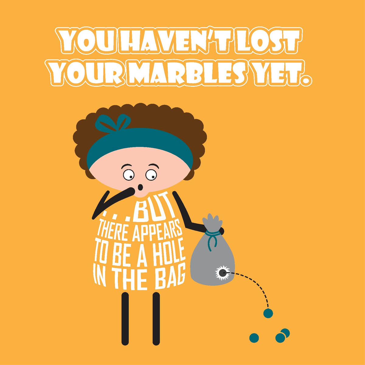 Lost Marbles Sticker LOST MARBLES | Funny birthday / any occasion card for her – Versed Aid
